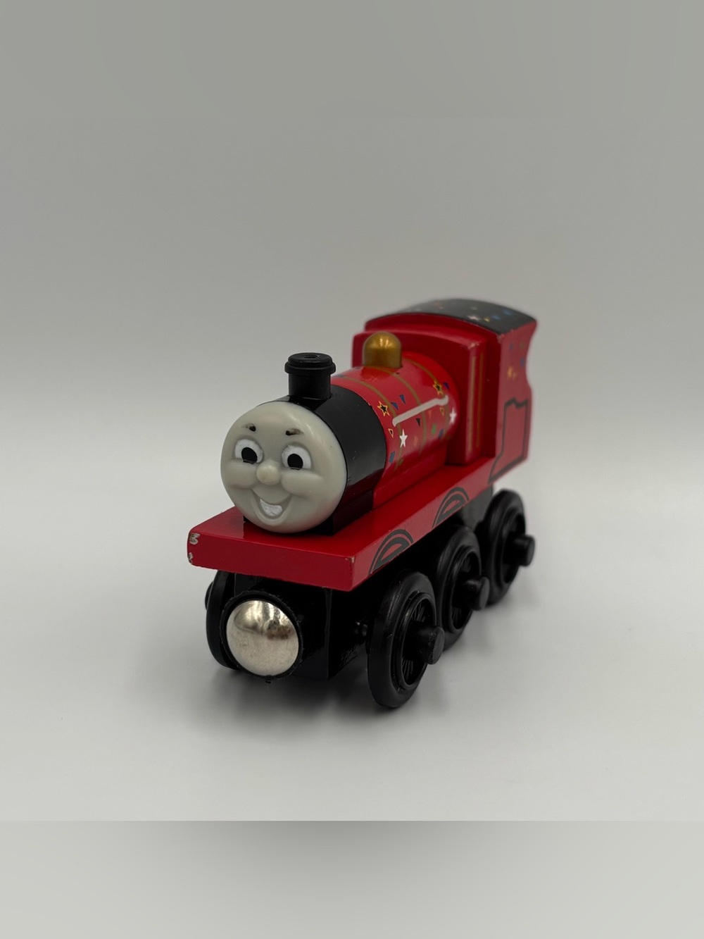 RARE Vintage Thomas the Train & Friends Wooden Railway Celebration James Toy Car